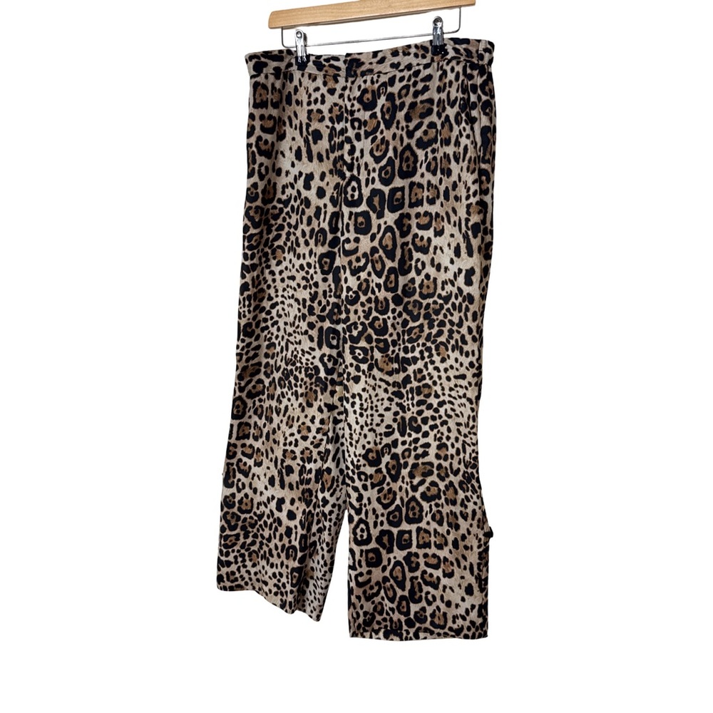 ZARA Leopard Print Wide-Leg Pants Size XL